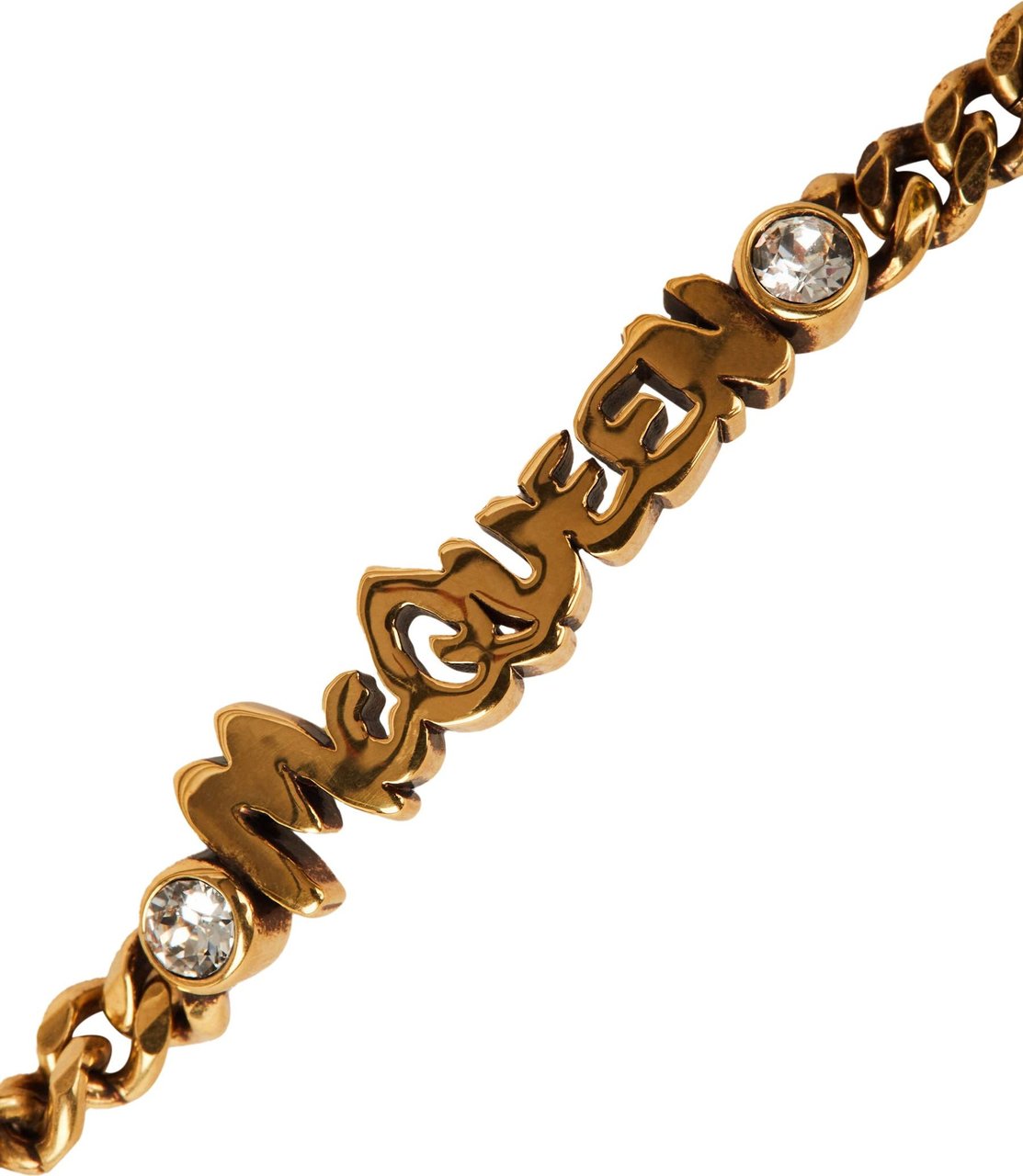 Alexander McQueen Crystal Chain Bracelet Goud