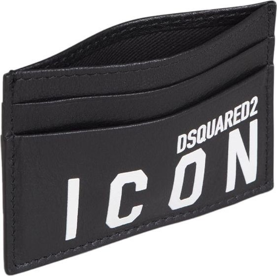 Dsquared2 Leather Icon Card Holder Zwart