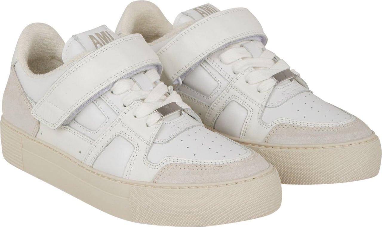 AMI Paris Low Leather Sneakers Wit
