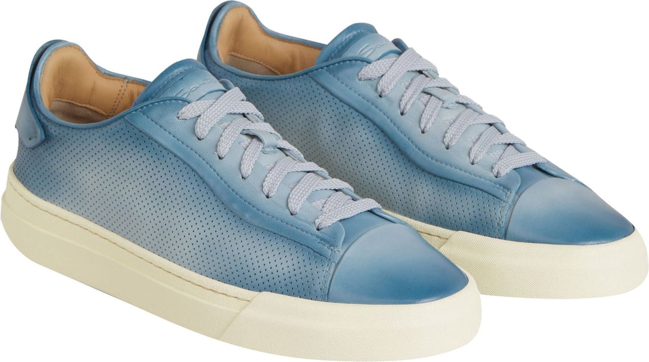 Santoni Perforated Design Sneakers Blauw