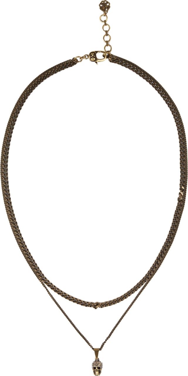 Alexander McQueen Skull Chain Necklace Goud