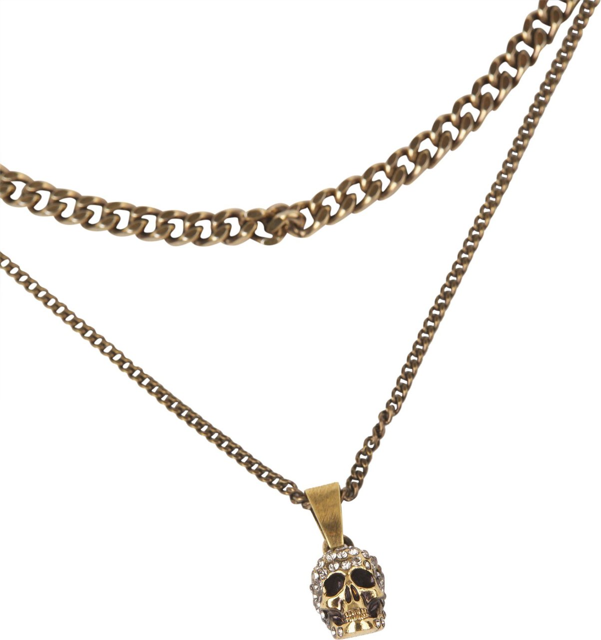 Alexander McQueen Skull Chain Necklace Goud