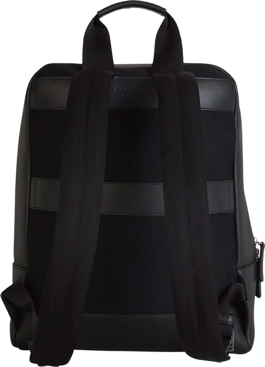 Dsquared2 Logo Leather Backpack Zwart