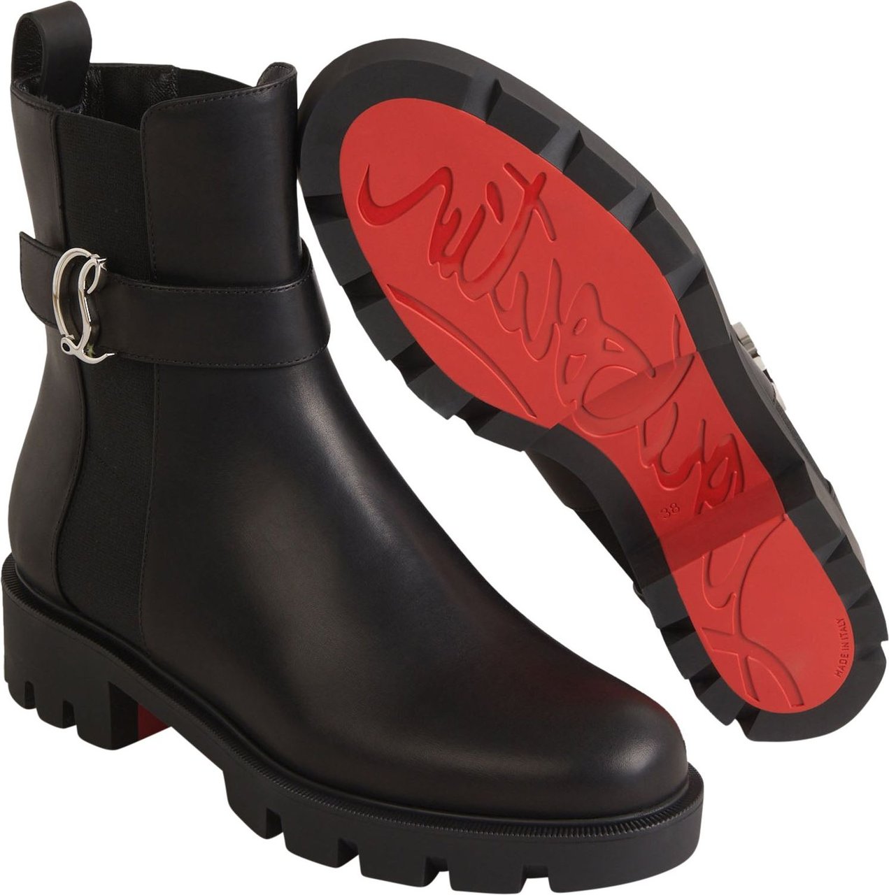 Christian Louboutin Leather Chelsea Boots Zwart