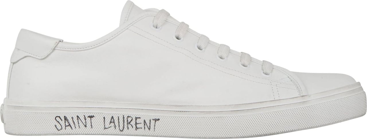 Saint Laurent Malibu Leather Sneakers Wit
