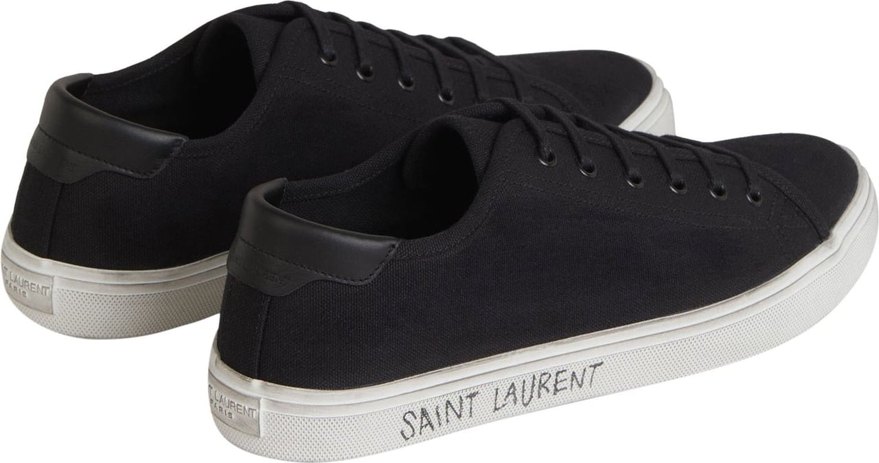 Saint Laurent Logo Cotton Sneakers Zwart