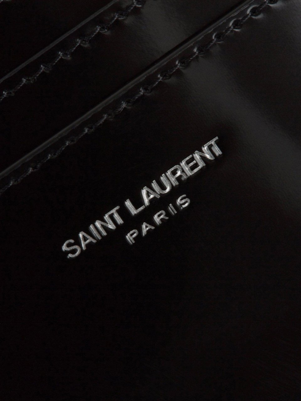 Saint Laurent Paris Leather Card Holder Zwart