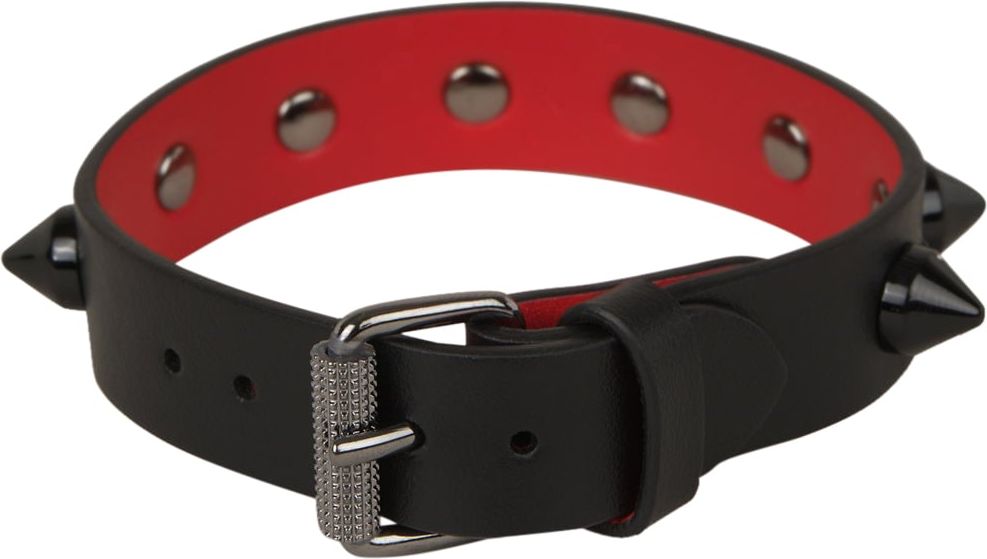 Christian Louboutin Loubilink Leather Bracelet Zwart