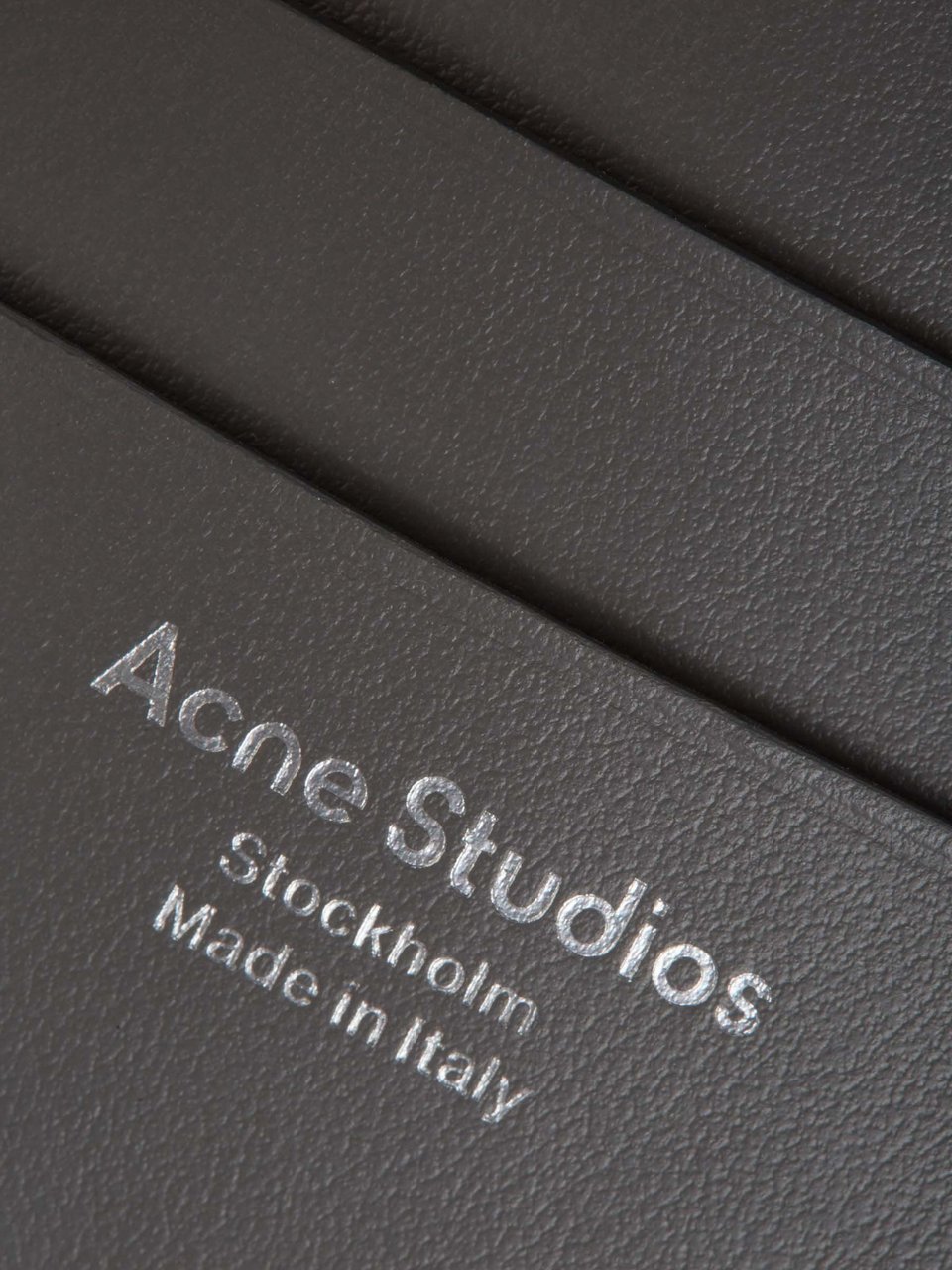 Acne Studios Leather Logo Card Holder Grijs