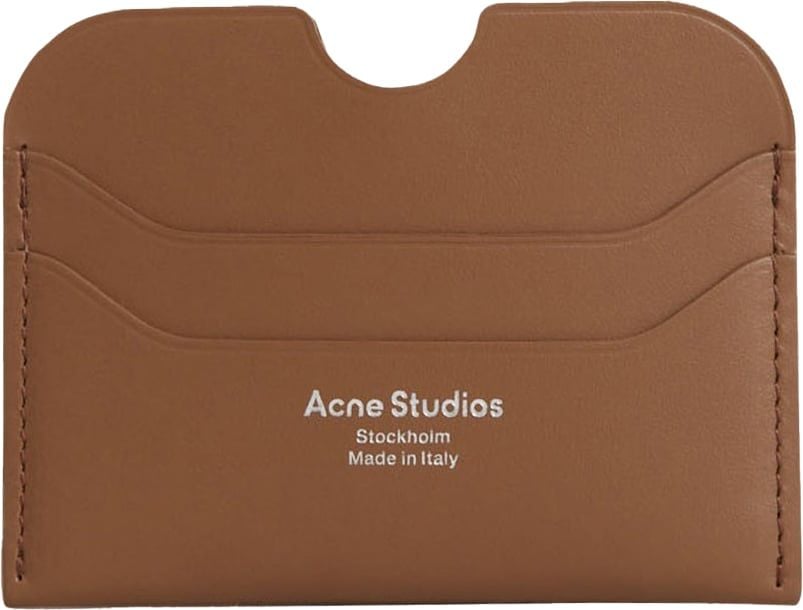 Acne Studios Leather Logo Card Holder Bruin