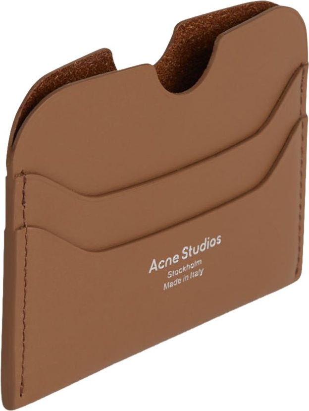 Acne Studios Leather Logo Card Holder Bruin