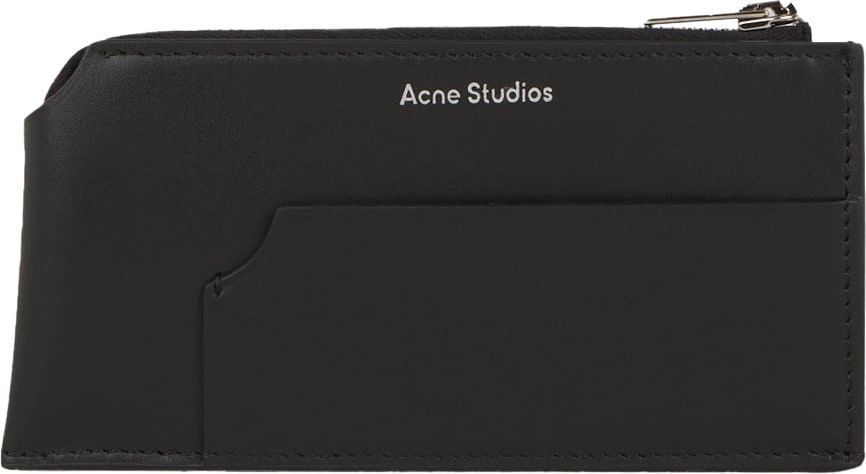 Acne Studios Leather Logo Card Holder Zwart