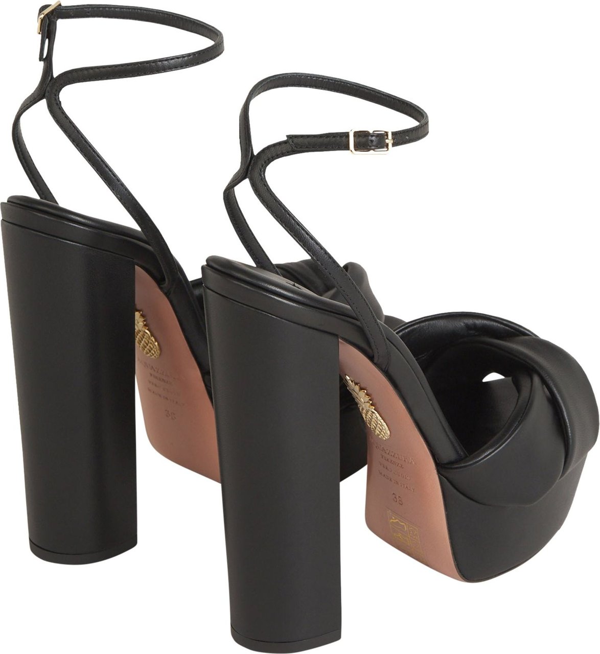 Aquazzura Leather Platform Sandals Zwart
