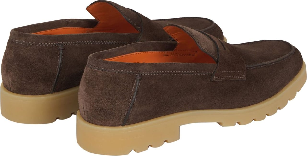 Santoni Suede Leather Loafers Bruin