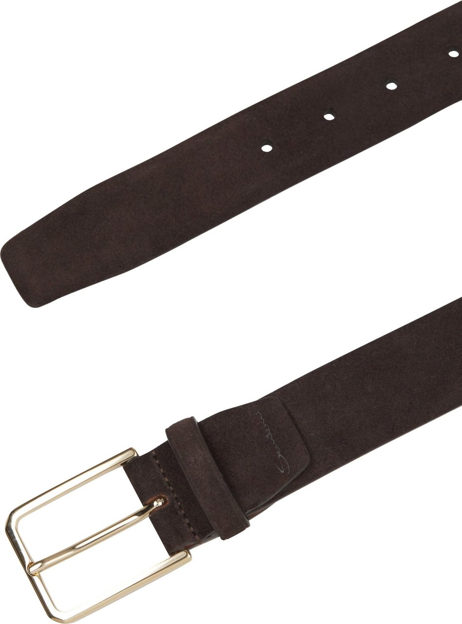 Santoni Suede Leather Belt Zwart