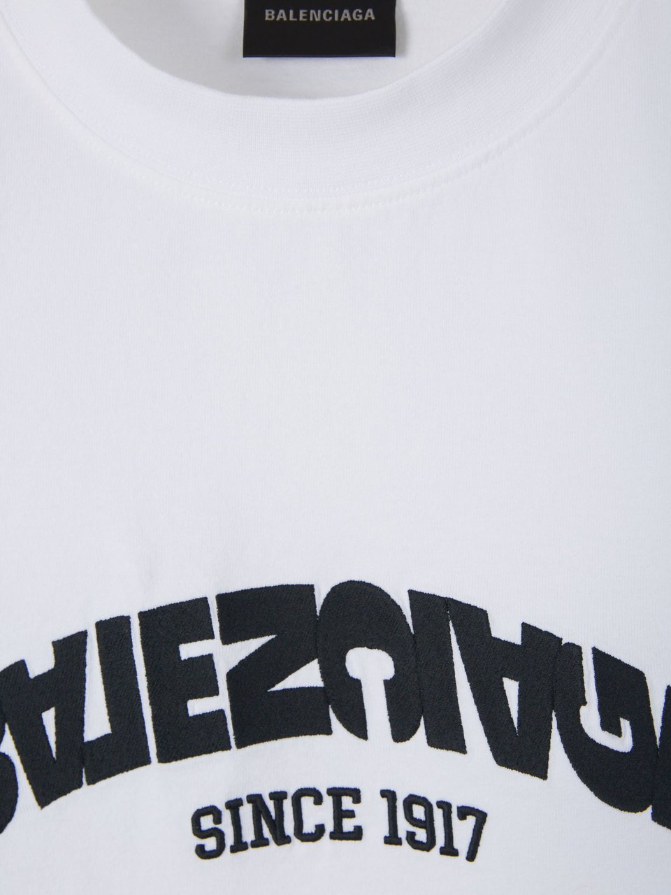 Balenciaga Logo Slip Fit T-Shirt Wit