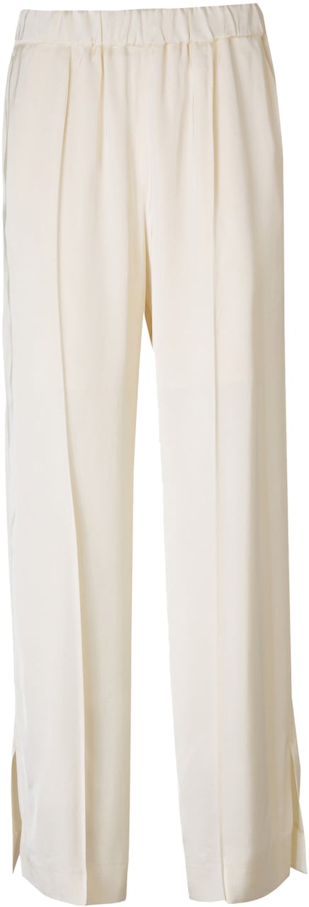 Jil Sander Viscose Straight Pants Beige