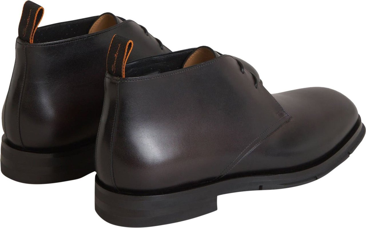 Santoni Leather Boots Zwart