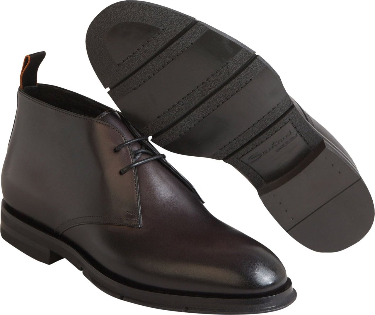 Santoni Leather Boots Zwart