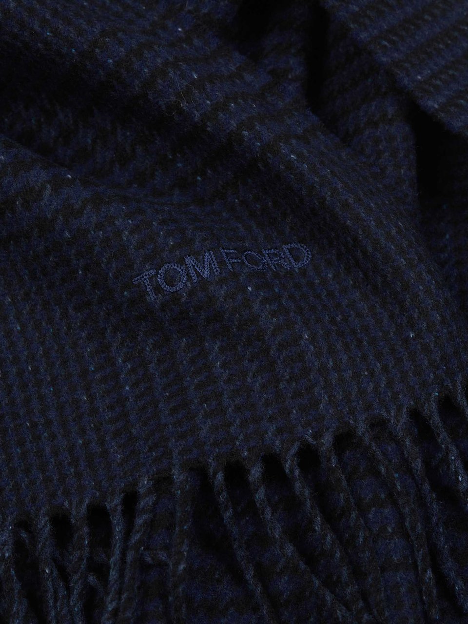Tom Ford Prince of Wales Scarf Blauw