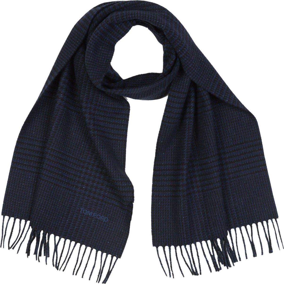 Tom Ford Prince of Wales Scarf Blauw