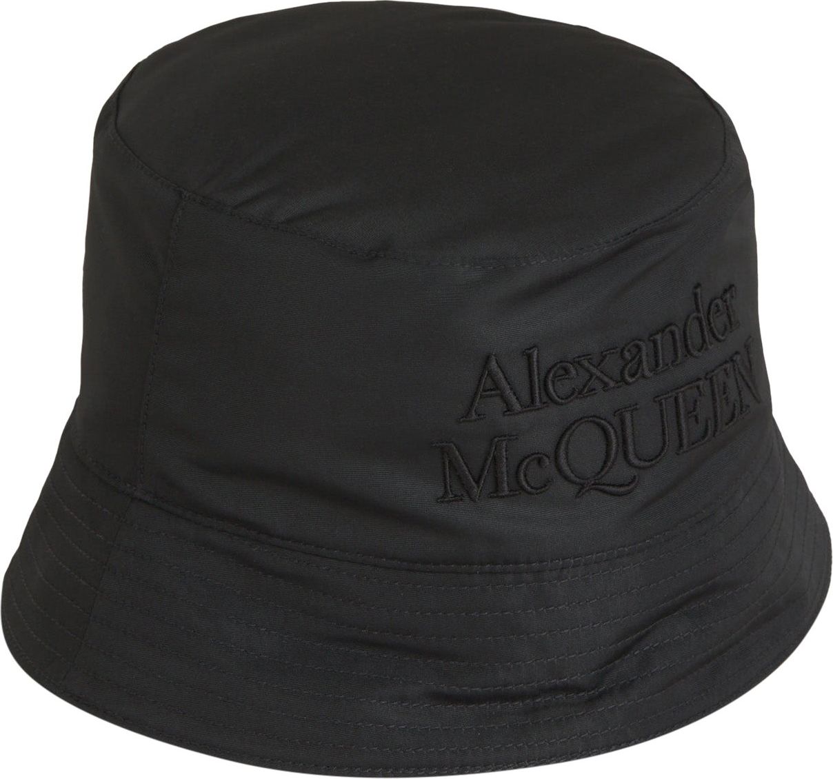 Alexander McQueen Logo Fisherman Bucket Hat Zwart