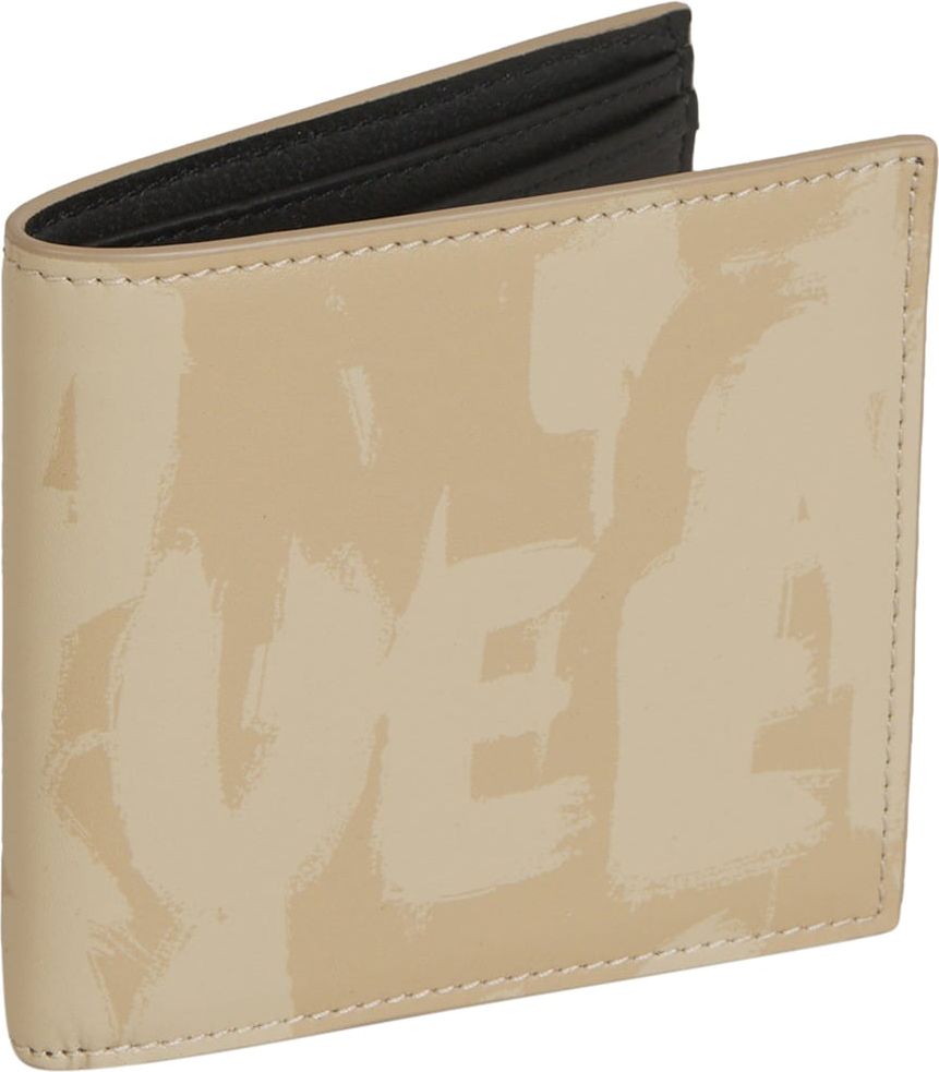 Alexander McQueen Printed Leather Wallet Taupe