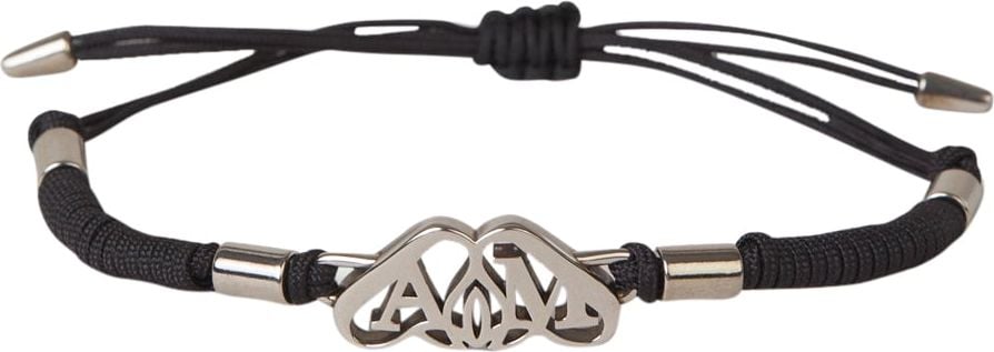 Alexander McQueen Cotton Logo Bracelet Zwart