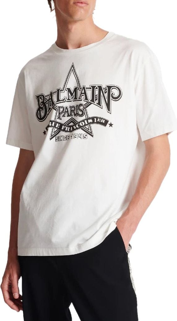Balmain Cotton Printed T-Shirt Wit