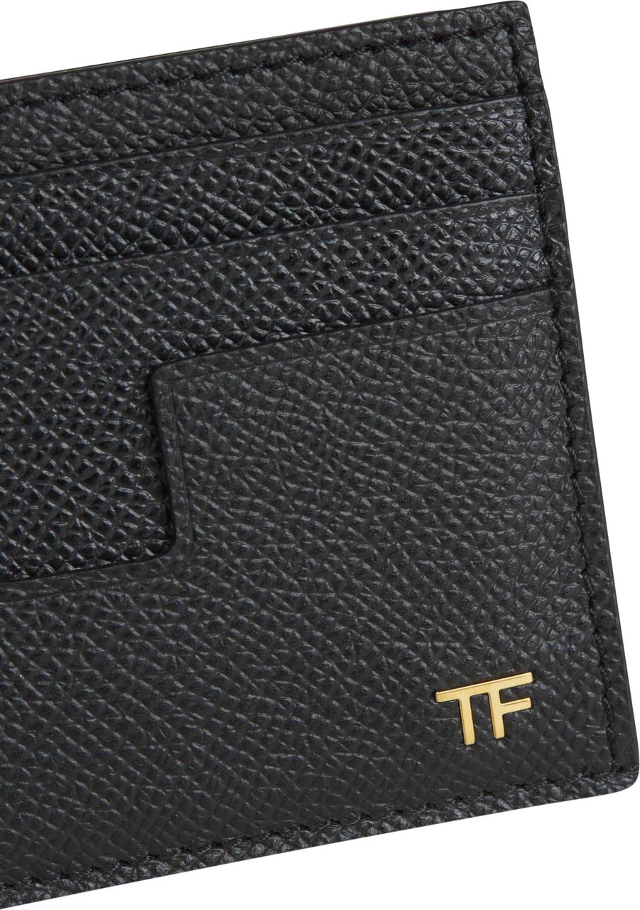 Tom Ford Leather Textured Card Holder Zwart