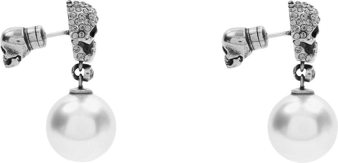 Alexander McQueen Swarovski Skull Earrings Zilver