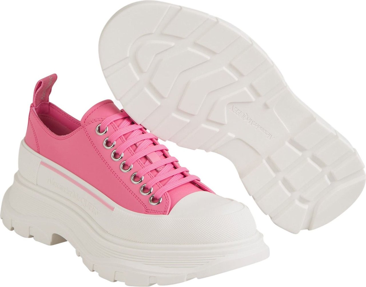 Alexander McQueen Smooth Leather Sneakers Roze
