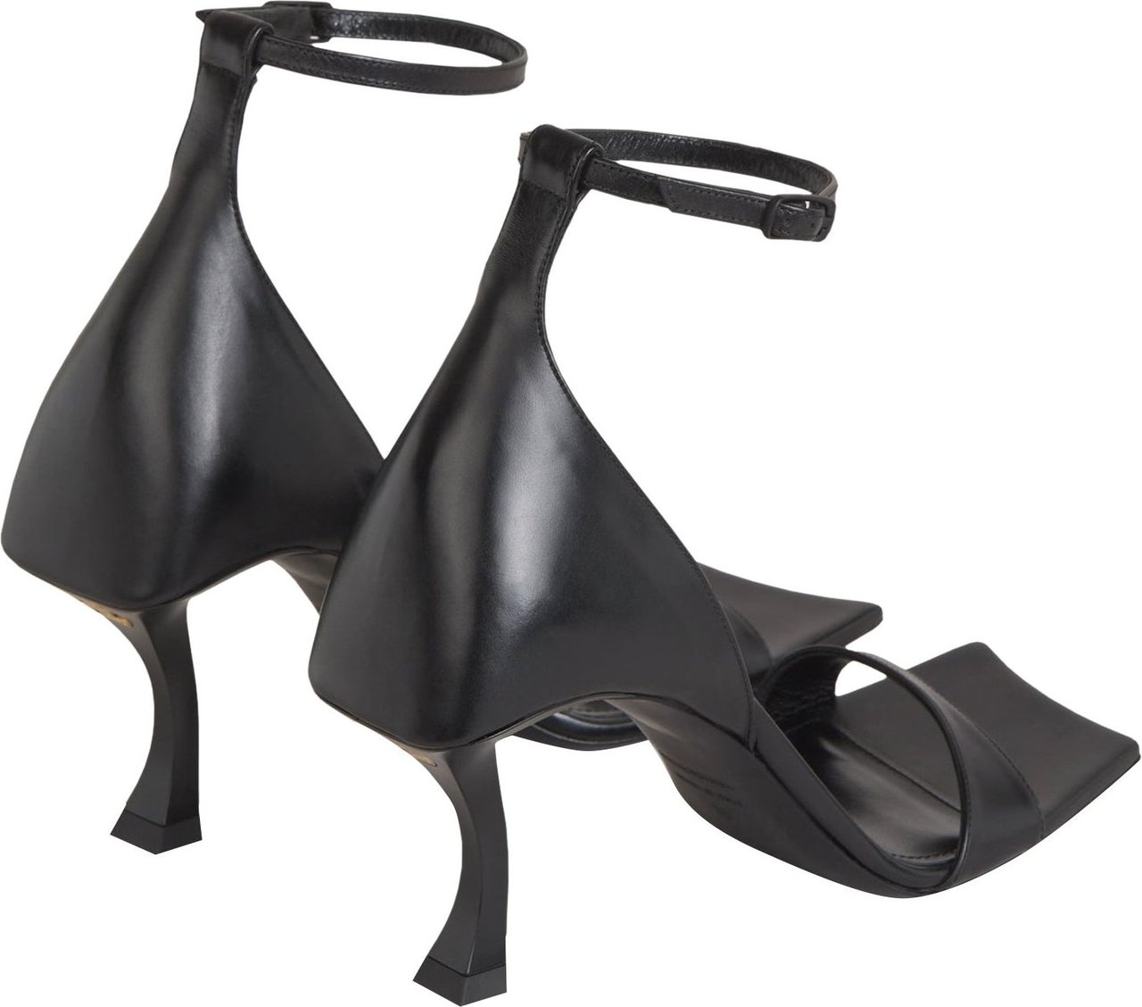 Balenciaga Leather Hourglass Sandals Zwart