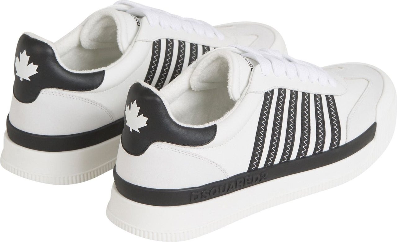 Dsquared2 Striped Leather Sneakers Wit