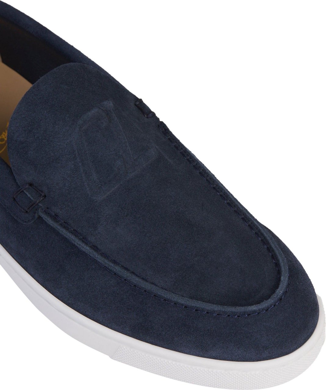 Christian Louboutin Leather Slip-On Sneakers Blauw