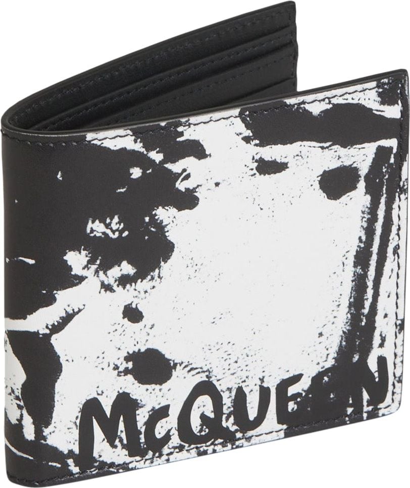 Alexander McQueen Leather Printed Wallet Zwart