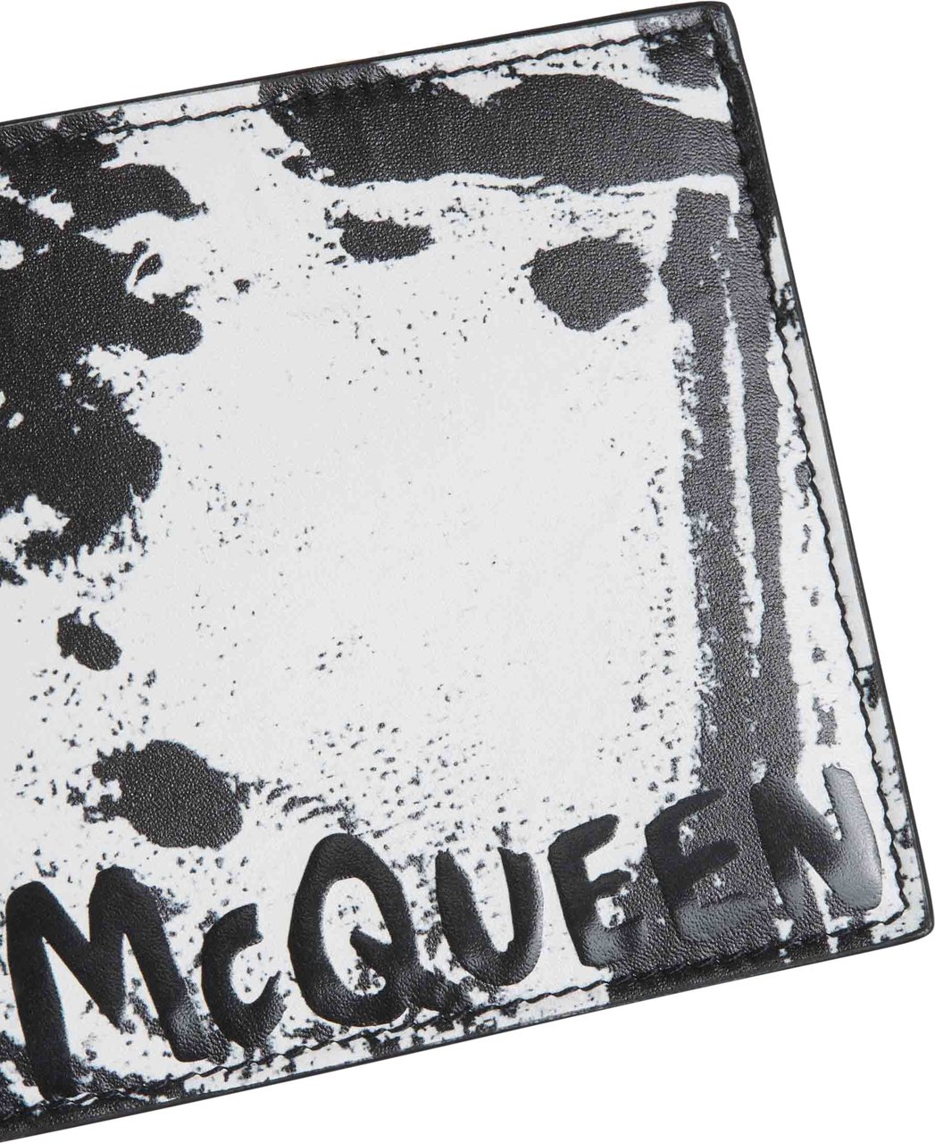 Alexander McQueen Leather Printed Wallet Zwart