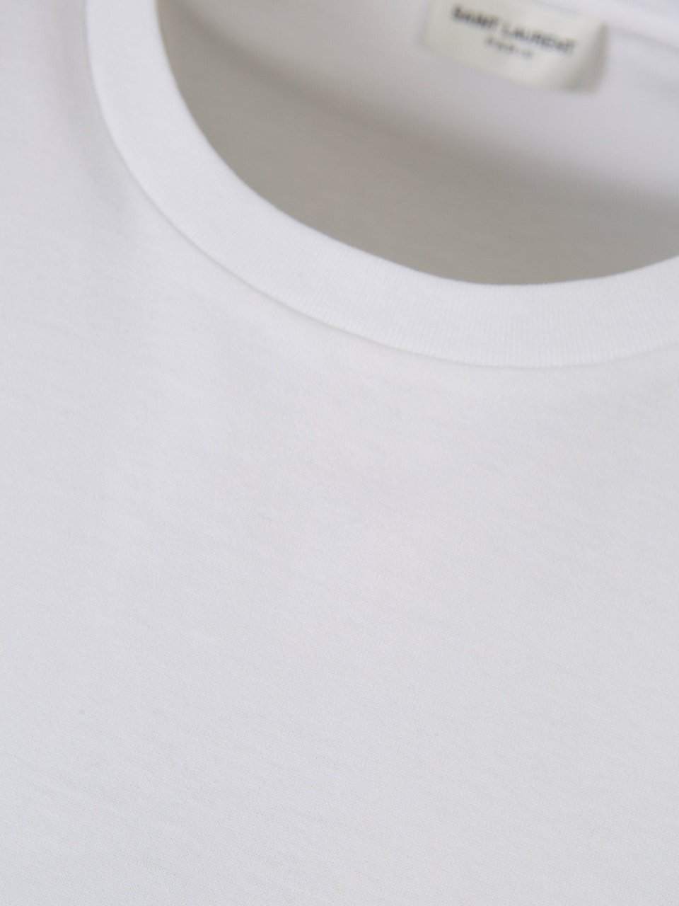 Saint Laurent Logo Cotton T-Shirt Wit