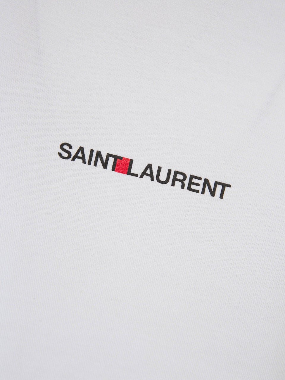 Saint Laurent Logo Cotton T-Shirt Wit