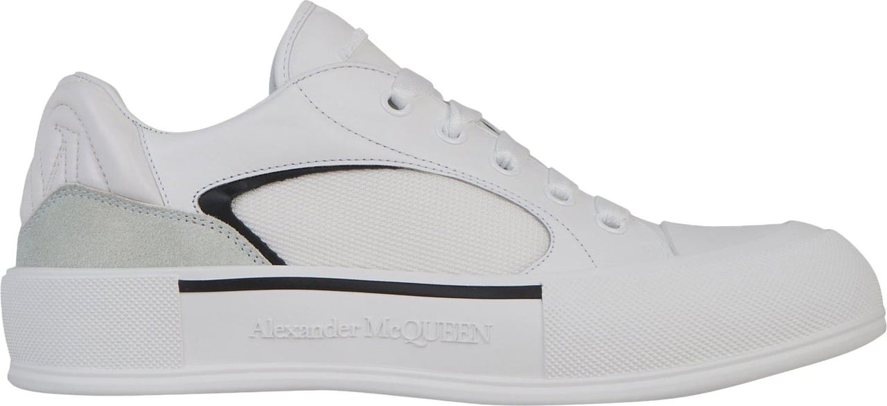 Alexander McQueen Logo Leather Sneakers Wit
