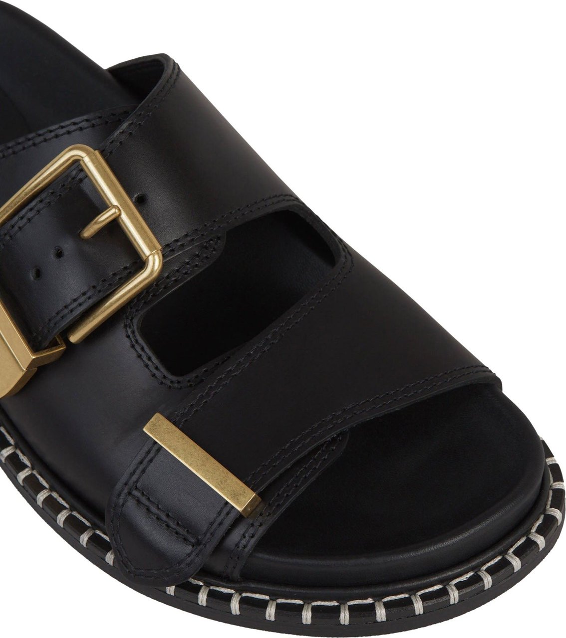Chloé Buckles Leather Sandals Zwart
