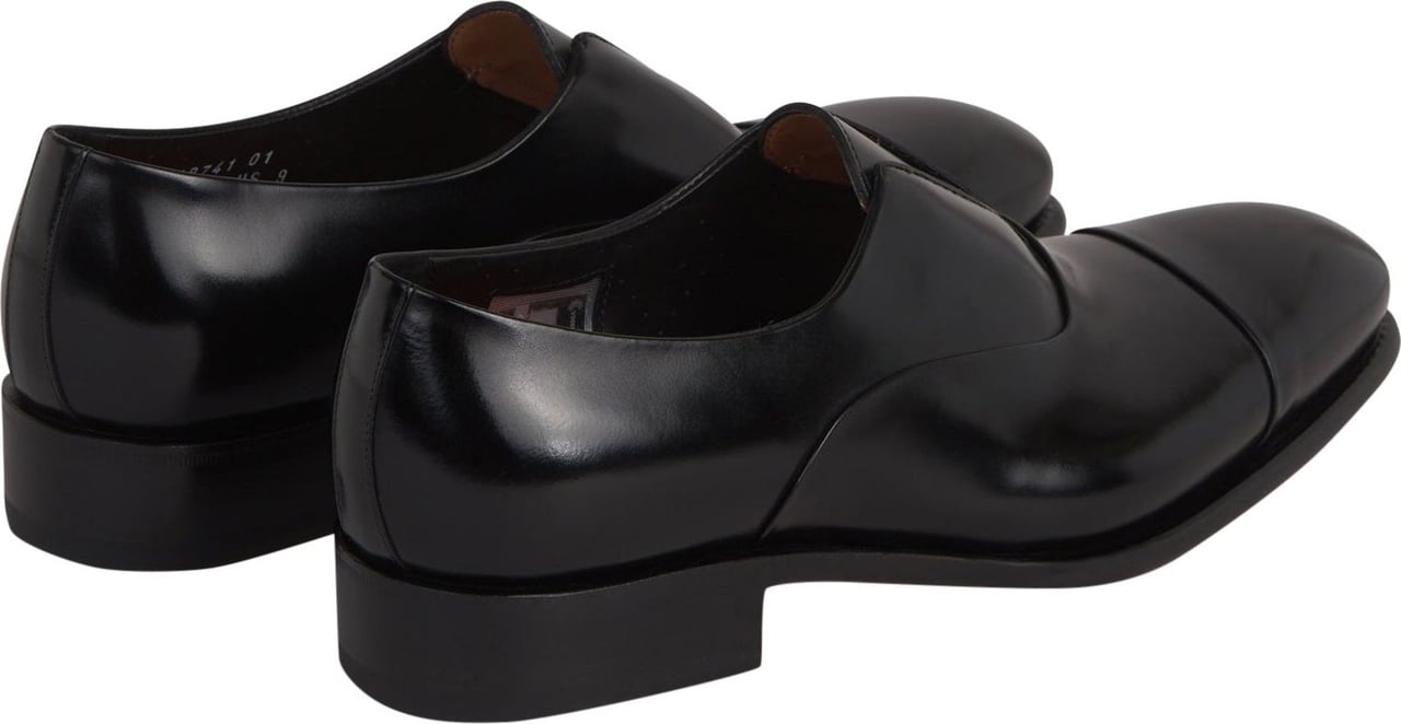 Santoni Smooth Leather Shoes Zwart