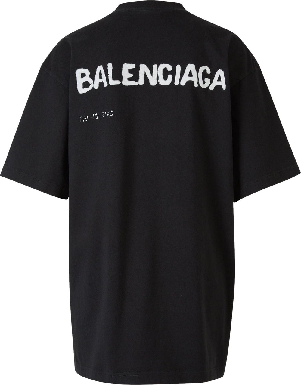 Balenciaga Printed Cotton T-Shirt Zwart