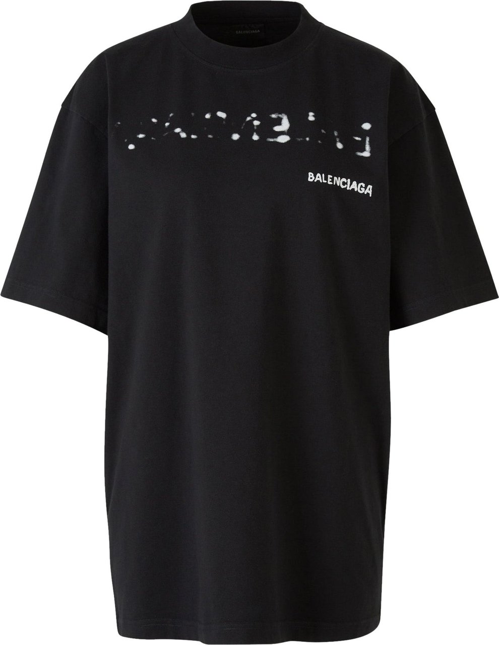Balenciaga Printed Cotton T-Shirt Zwart