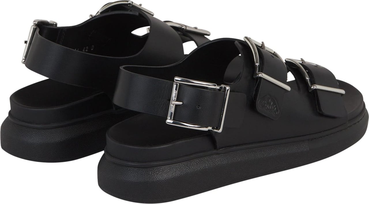Alexander McQueen Alabama Leather Sandals Zwart