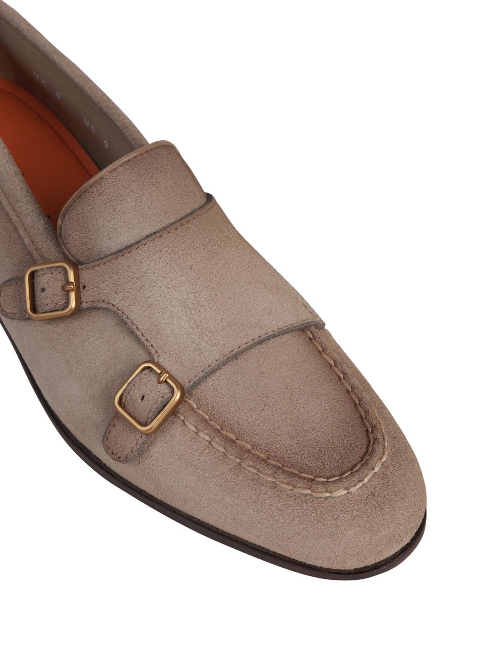Santoni Suede Leather Loafers Taupe