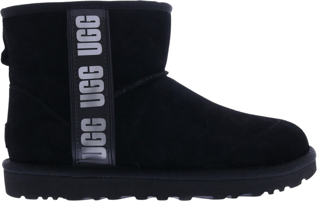 UGG Dames Classic Mini Side Logo Zwart Zwart