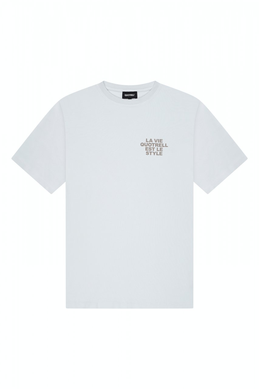 Quotrell La Vie T-shirt | Light Blue/grey Blauw