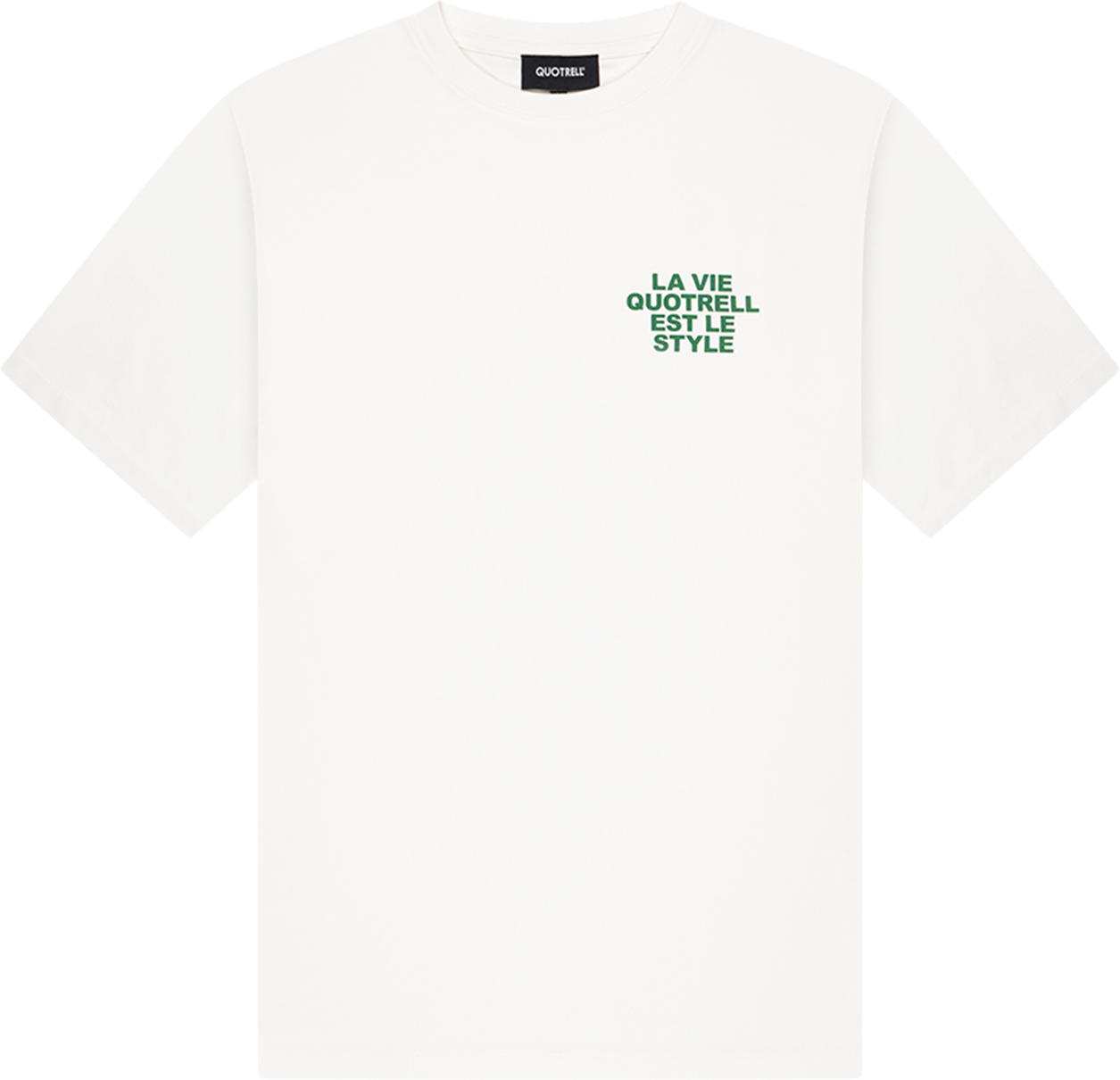 Quotrell La Vie T-shirt | Off White/green Wit
