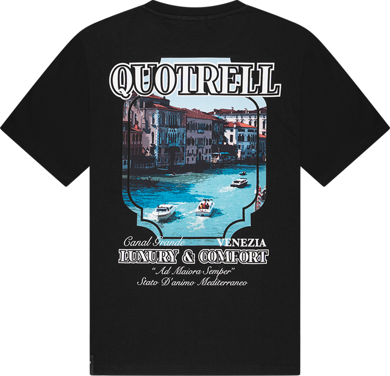Quotrell Venezia T-shirt | Black/white Zwart